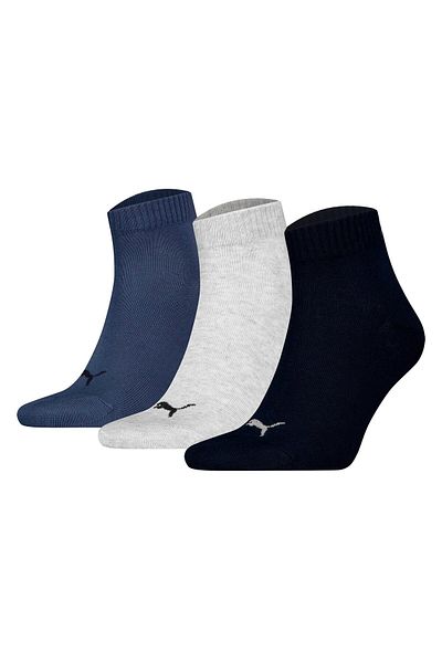 Puma Unisex Quartersocken, 3er Pack - Quarter Plain 3P, Logo, einfarbig