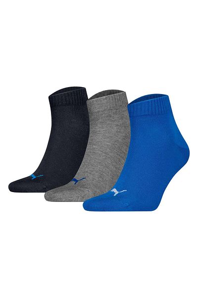Puma Unisex Quartersocken, 3er Pack - Quarter Plain 3P, Logo, einfarbig