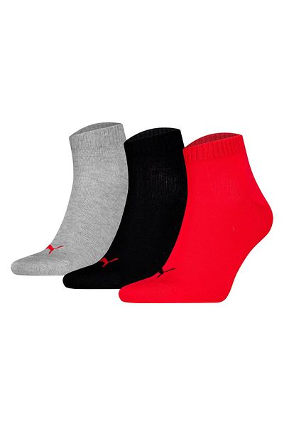 Puma Unisex Quartersocken, 3er Pack - Quarter Plain 3P, Logo, einfarbig