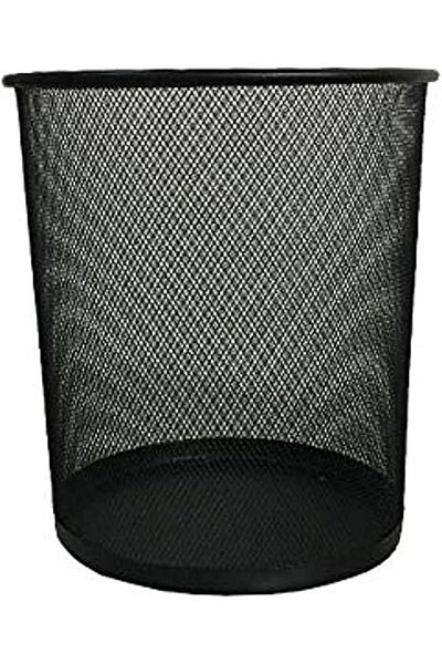 Other Metal & Mesh Round Waste Bin (Medium, Black)