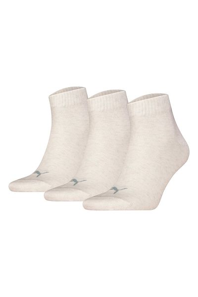 Puma Unisex Quartersocken, 3er Pack - Quarter Plain 3P, Logo, einfarbig