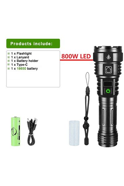 paweinuo 18650 battery 2024 Most Powerful Flashlight Super Bright Rechargeable Led Torch 6000000LM Long Range