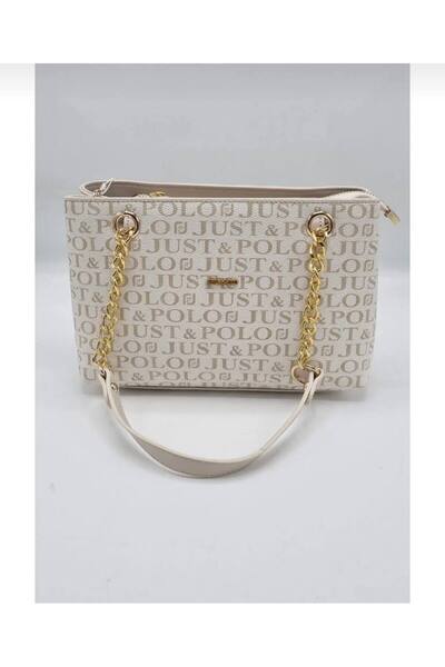 Just Polo حقيبة كريمو نسائية من جاست بولو بسلسلة وحزام طويل قابل للتعديل Tyc0...