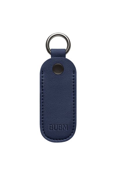 Choice Navy Blue Leather U Disk Pouch Key Ring Holder USB Flash Drive Storage Bag Pendrive Protective Cover
