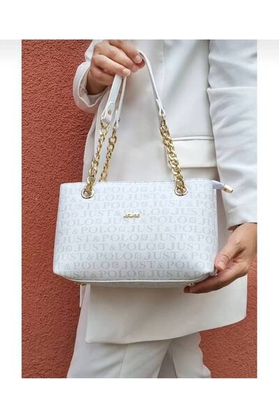 Just Polo حقيبة كتف نسائية بنية من جست بولو مع سلسلة قابلة للتعديل بحزام طويل...