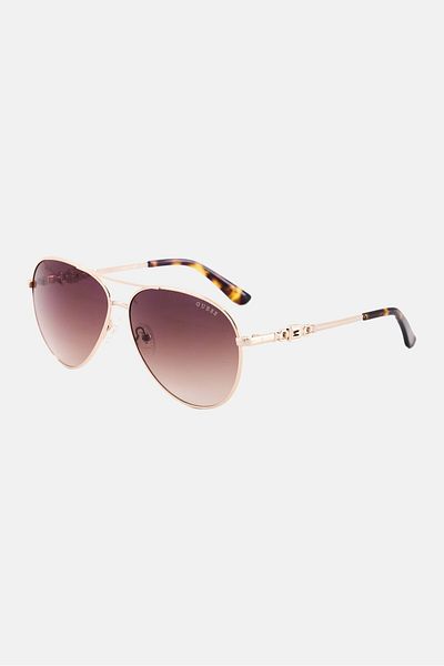 Guess Women GU7885H32F58 Aviator Sunglasses, Brown