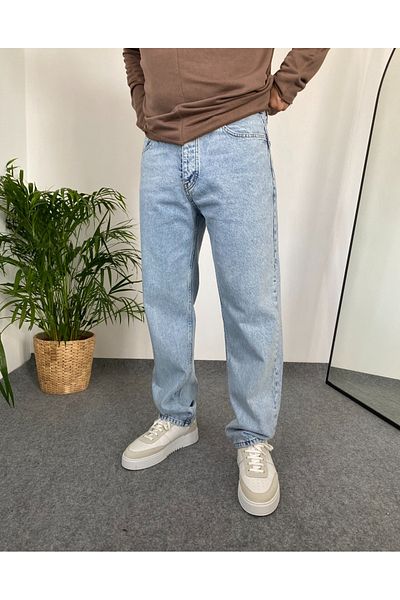 Butik Karaca COPY - Ανδρικό φαρδύ τζιν τζιν με φαρδιά ζώνη με ελαστική πλάτη