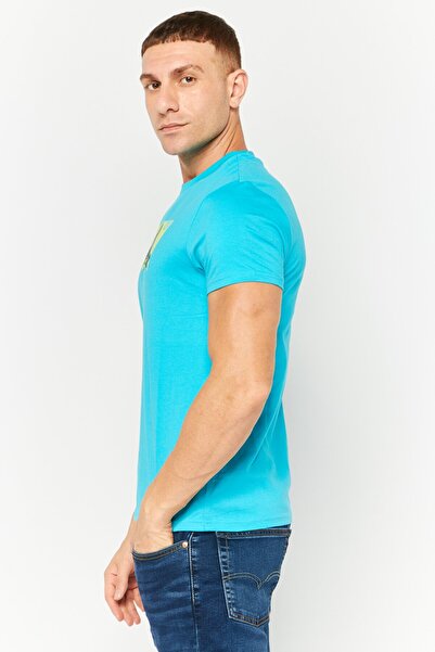 Levi's Men Crew Neck Short Sleeves Graphic Print T-Shirt, Turquoise