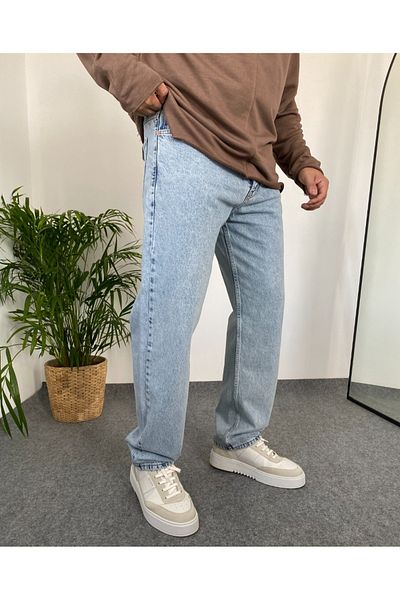Butik Karaca COPY - Ανδρικό φαρδύ τζιν τζιν με φαρδιά ζώνη με ελαστική πλάτη