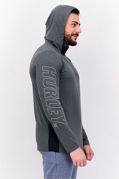 Hurley Men Sportswear Fit Long Sleeve Training Hood, Grey