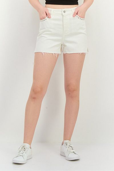 Guess Women Distressed Denim Shorts, White