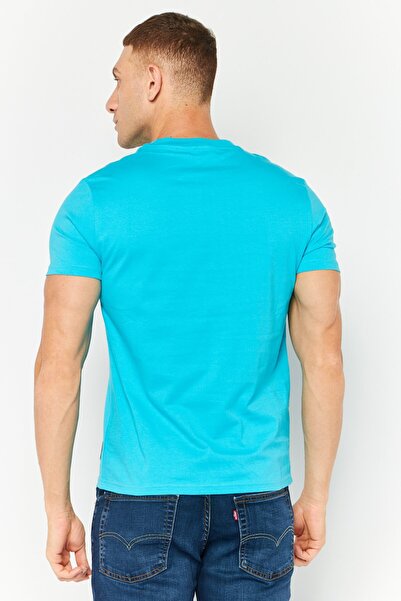 Levi's Men Crew Neck Short Sleeves Graphic Print T-Shirt, Turquoise