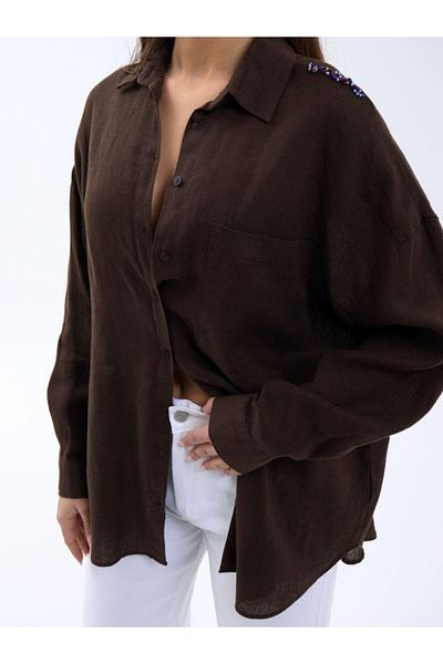 Viyamo Πουκάμισο Belly Brown Shade - 7399