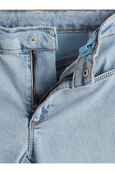 LC Waikiki Lcw Kids Blue Girls' Jeans Pants with Adjustable Elastic Waist