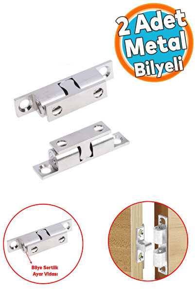 NZB Metal Çıt Çıt Sineklik Dolap Çekmece Mobilya Kapak Tutacağı 2 Adet Bilyalı Bilyeli Kilit Aparat