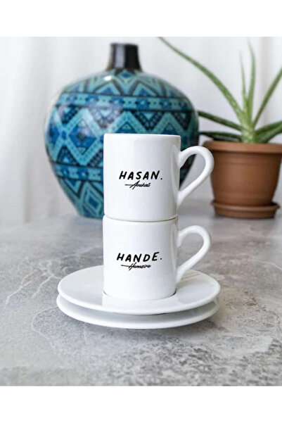 Genel Markalar Kişiye Özel Ikili Isimli Türk Kahvesi Fincanı