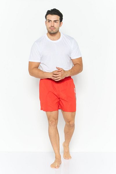 UFC Men Brand Logo Board Shorts Swimwear, Coral