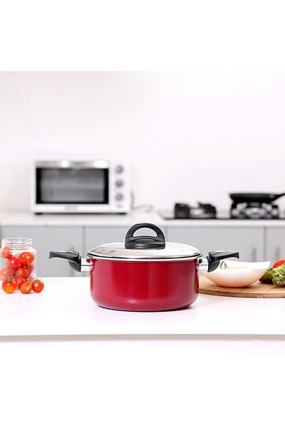 ROYALFORD RF6442 Non-Stick Ceramic Casserole with Glass Lid 28 cm