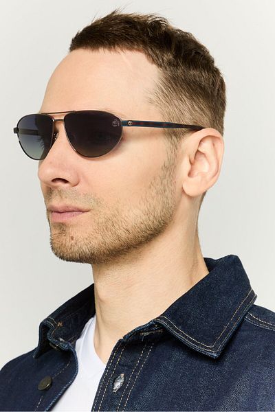 Timberland Men TB932409D62 Aviator Sunglasses, Black
