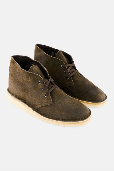 CLARKS Men Standard Desert Coal Lace Up Casual Shoes, Olive