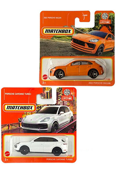 HOT WHEELS 2 Araç Matchbox Set - Porsche Cayenne Turbo & 2022 Porsche Macan (...