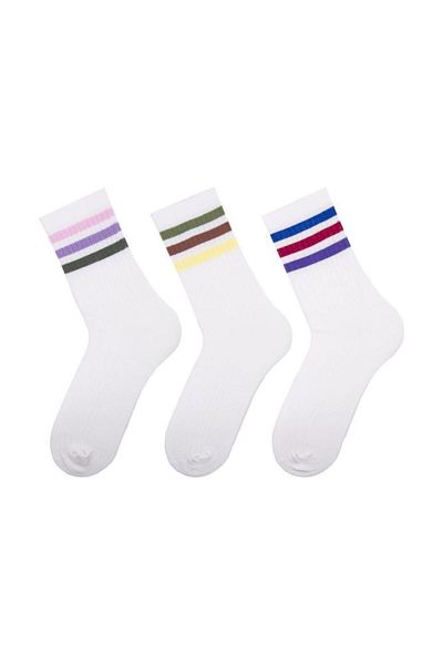 Bross Women's Circled 3-Piece Colorful Socks