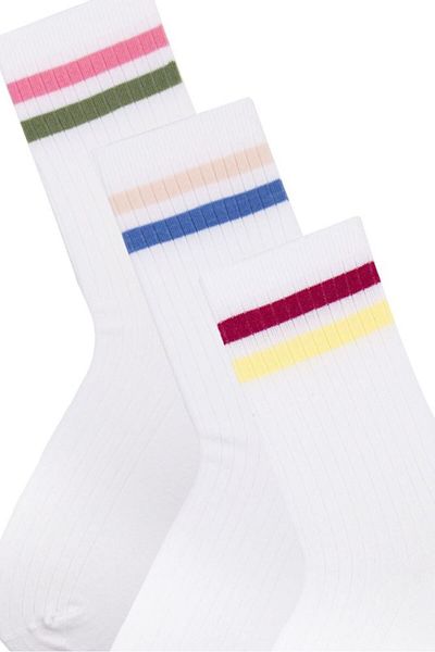Bross Women's Circled 3-Piece Colorful Socks