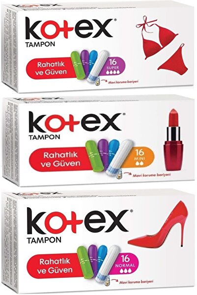 Kotex Tampon Süper - Mini - Normal 48 Li Karma Set (3PK*16)