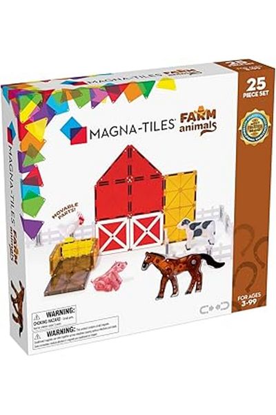Magna Tiles Toy Farm Animals, 25 Pieces, 22125, Standard
