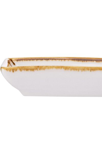 AKDC Rect. Dish Ivory Mocha 6Cm X 9Cm X 2Cm White-Golden