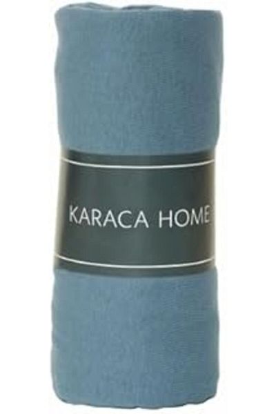 NZM TİCARET ملاءة سرير من القطن الممشط من Karaca مقاس مزدوج نيلي 160 × 200 30