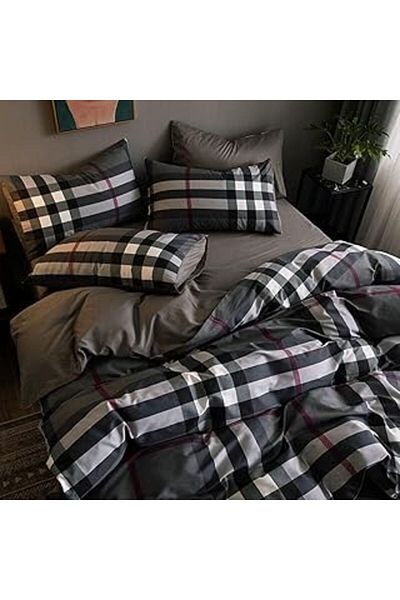 Serero Mulberry Duvet Cover Set Sheet Elastic Double Size Double Sided