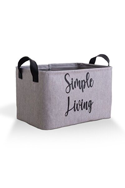 Rope Home Gray Simple Living Printed Medium Size Organizer Storage Basket Set 30X22X18