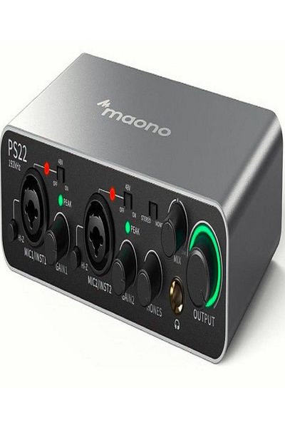 MAONO Ps22 Prostudio 2X2 USB Sound Card (Black)