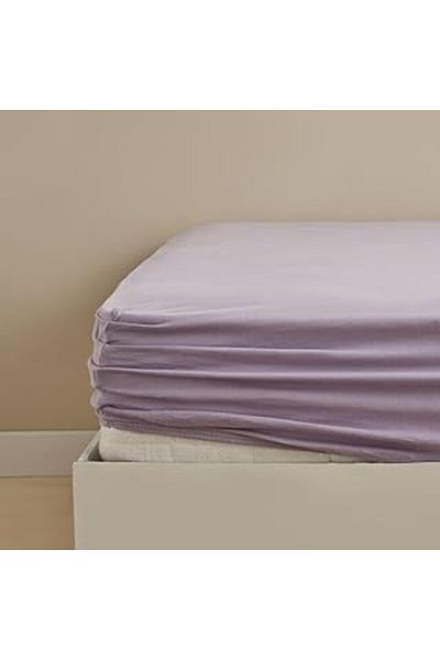 karadağsb Karaca Home Lilac Combed Cotton Double Fitted Bed Sheet