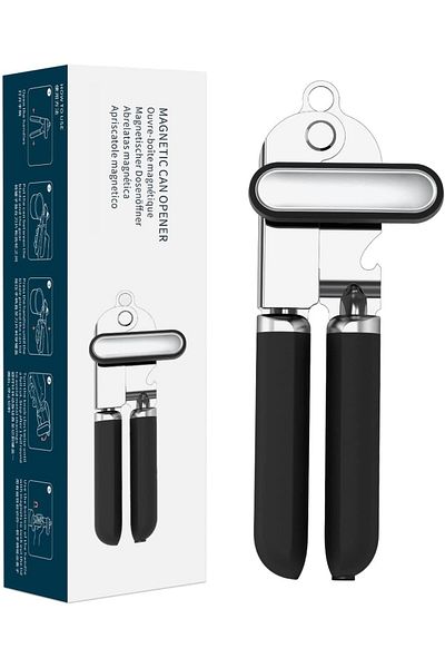 COOYA Manual Can Opener, Handheld Can Opener with Magnet,Soft Grip Oversized Knob for Seniors & Arthritis