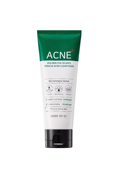 Some By Mi Korean AHA BHA PHA 30 Days Miracle Acne Clear Foam - 100Ml