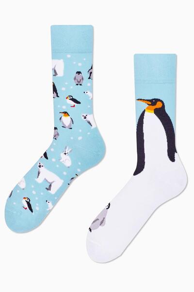 CARNAVAL SOCKS Αριστερές και Δεξιές Πολύχρωμες Κάλτσες με Σχέδιο Πιγκουίνου
