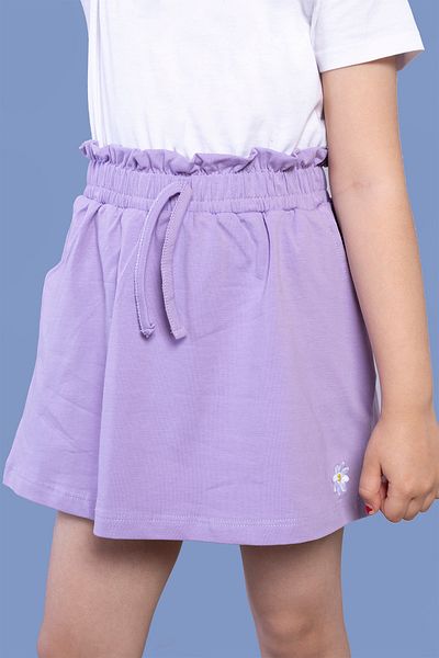 Toontoy Girl's Pocket Detailed Daisy Embroidered Skirt
