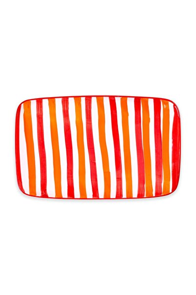 The Mia Joy Dikdörtgen Servis Kırmızı 30x19 Cm