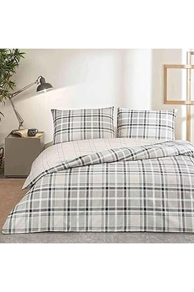 Hepta Collection طقم غطاء لحاف كالب قطن من تاك، رمادي مفرد