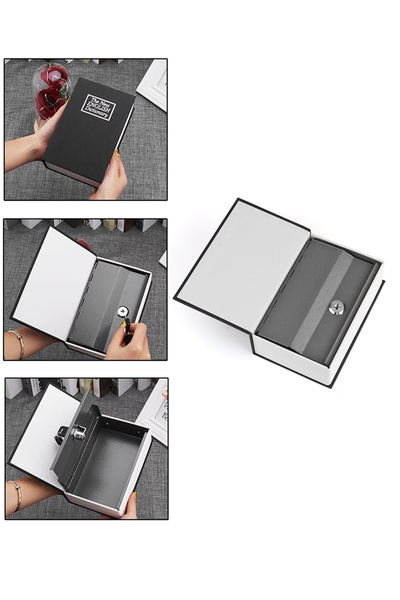 Fresh Moon Kitap Görünümlü Gizli Kasa Anahtarlı Döviz Altın Para Eşya Saklama Mini Kasa Kumbara