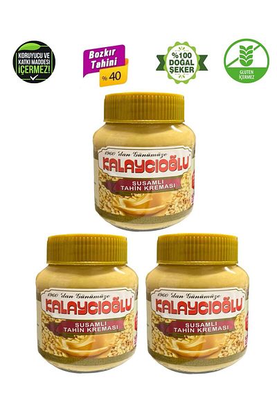 Kalaycıoğlu Bozkır Tahini Center Tahini Cream with Sesame 330Gr X 3 Pcs