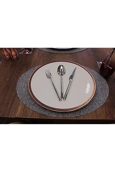 Siloin Gray Oval Int Laser Cut American Service 2 Pieces 35X45 cm