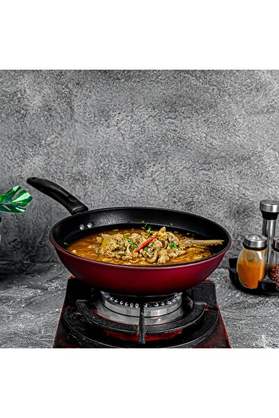 ROYALFORD 28 CM Carbon Steel Wok Pan with Non-Stick Coating- RF12121