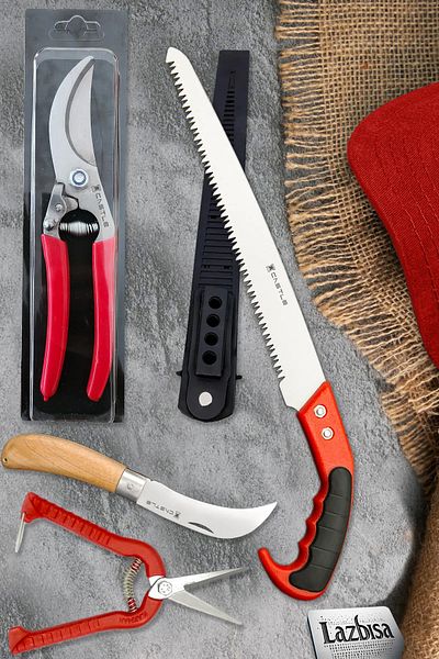 LAZBİSA Lz-K12 Pruning Set - 4-Piece Branches and Vaccine Flap Knife