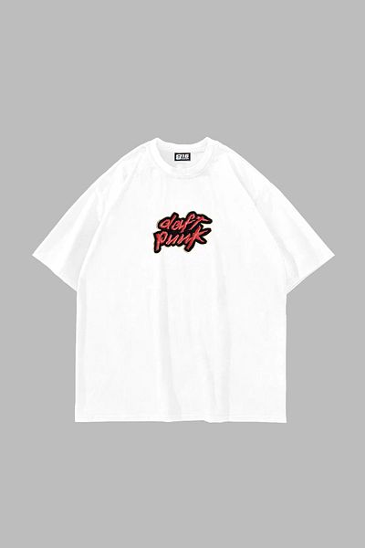 Sekizbiraltı Homework Printed Oversize Unisex Premium Λευκό Tshirt