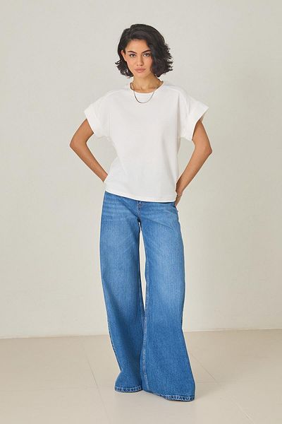 Setre Ecru Crew Neck Short Sleeve T-Shirt