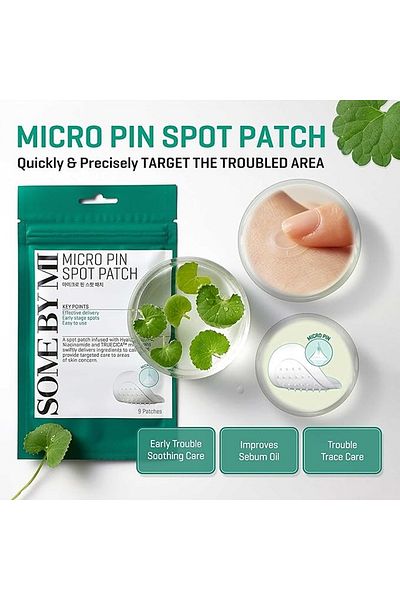 Some By Mi Korean Micro Pin Spot Patch - with Salicylic & Hyaluronic Acid, Pack of 1, 14mm 9 Counts