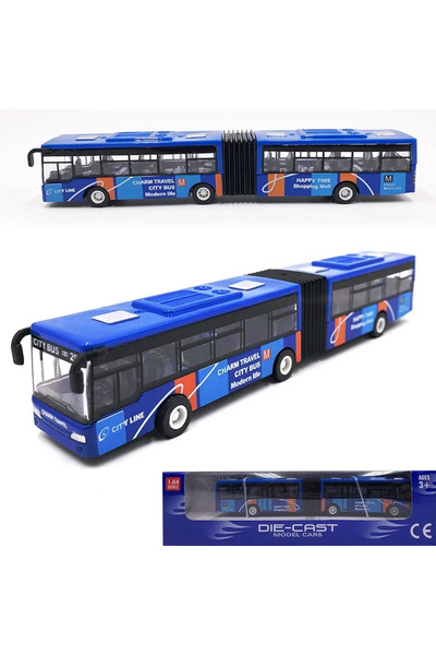 Choice1 سيارة حافلة مدينة زرقاء بمقياس 1/64 مصنوعة من خليط معدني، قابلة للسحب...